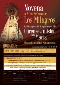 Cartel Novena Los Milagros 2015