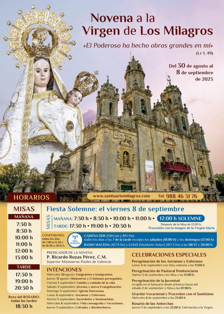 Cartel Novena Santuario Milagros 2023